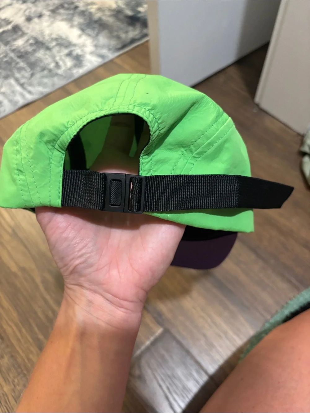Colorblock Camp Cap in Neon Green, Orange & Purple